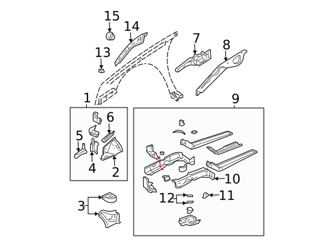 Structural Components & Rails for 2000 Cadillac DeVille #0