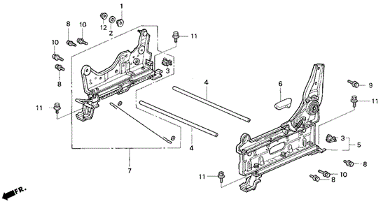 Left Front Seat Components (Manual) ('95-'97) for 1997 Honda Odyssey #0