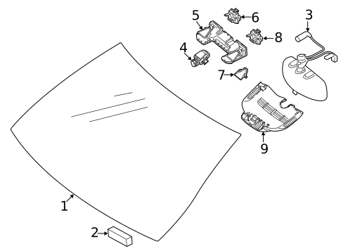 Glass - Windshield for 2021 Mercedes-Benz S63 AMG #1