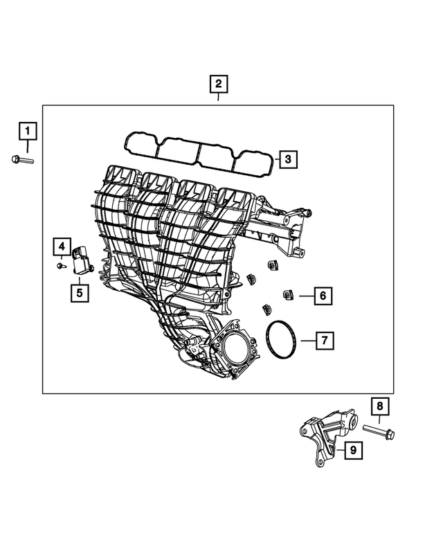 4884871AB - 2.0L Gas; Engine: Throttle Body Support Bracket for Chrysler: 200, Sebring | Dodge: Avenger, Caliber, Journey | Jeep: Compass, Patriot Image