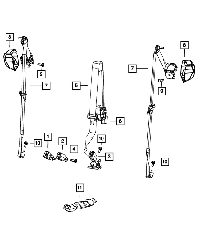 1GE36BD3AC - Restraints: Rear Inner Seat Belt, Right for Mopar Image image