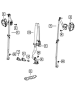 1GE36GT5AC - Restraints: Rear Inner Seat Belt, Right for Mopar Image