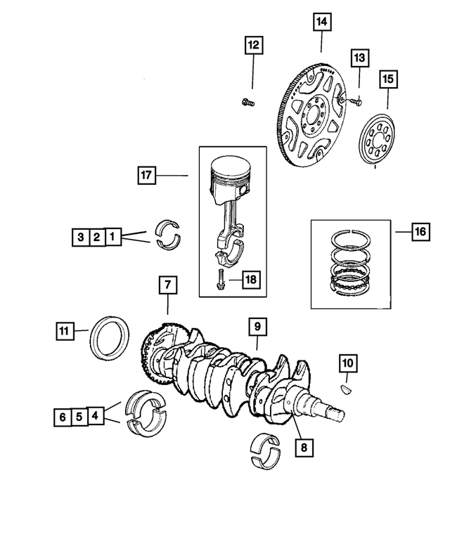 5012583AA - Engine 2.4L Four Cylinder: Crankshaft Bearing Kit for Mopar Image