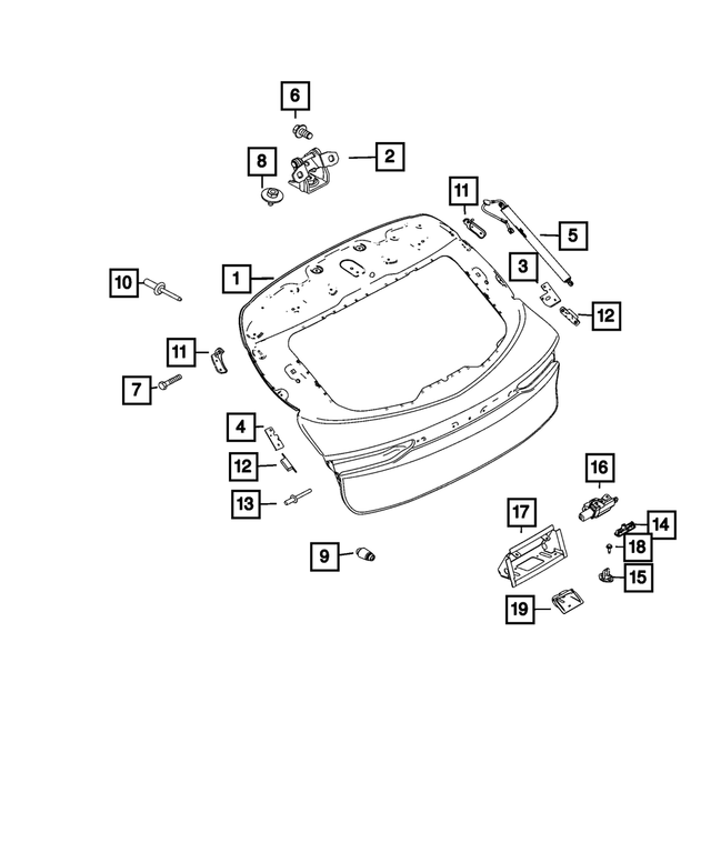 68607272AA - Doors, Door Mirrors and Related Parts: Liftgate for Mopar Image
