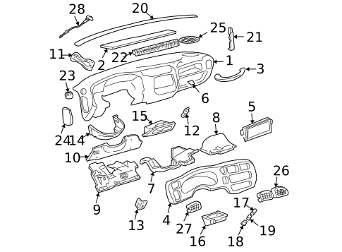 Instrument Panel for 2002 Chevrolet Blazer #0