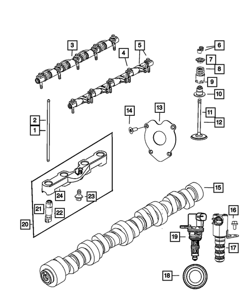 Camshaft and Valve for 2009 Dodge Charger #1