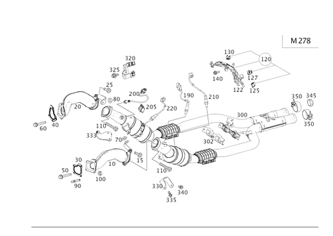 Exhaust System Used on Eight-Cylinder Gasoline Vehicles for 2014 Mercedes-Benz S550 #0