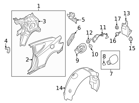 Quarter Panel & Components for 2010 Hyundai Genesis Coupe #0