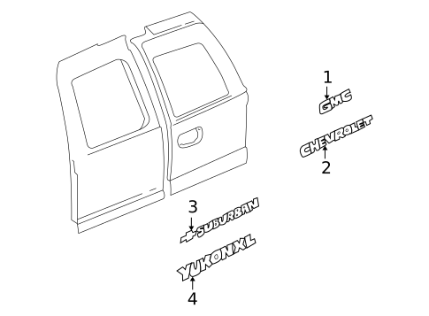 Exterior Trim - Back Door for 2003 Cadillac Escalade ESV #0
