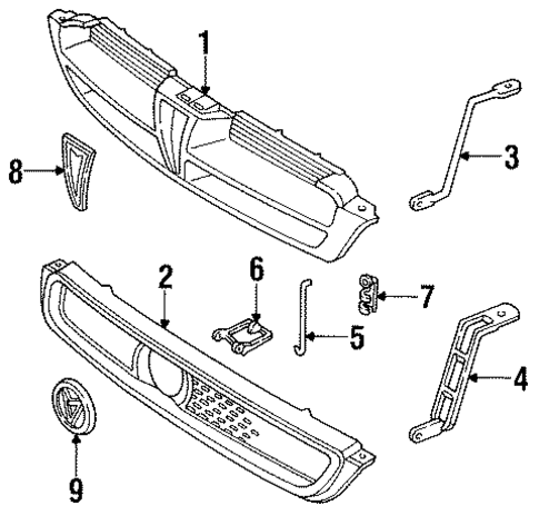 Grille for 1995 Pontiac Bonneville #0