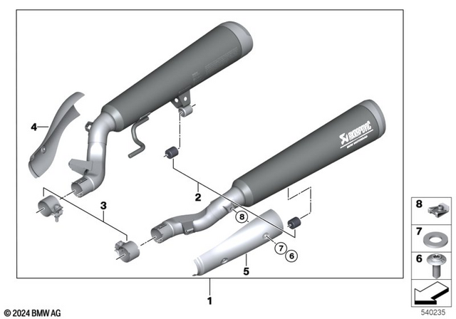 18515B36859 - Exhausts &amp; Performance: Heat Protection Cover Left - Black for BMW-Motorrad Image