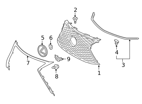Grille & Components for 2015 Lexus NX200t #0