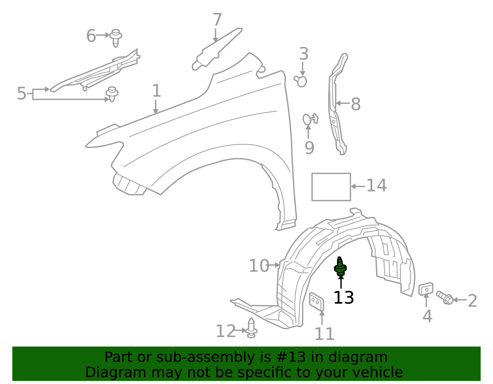5PCS Fender Moulding Clip With Sealer Fit Lexus 75492-60030