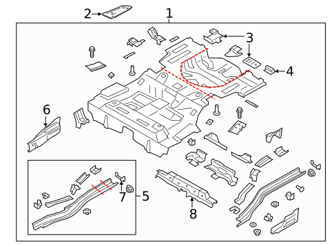 Rear Floor & Rails for 2015 Lincoln MKZ #0