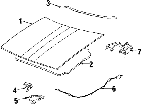 Hood & Components for 1987 Pontiac Sunbird #0