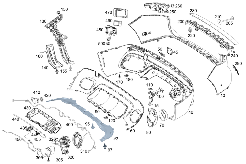 メル88597 MERCEDES-BENZ GLB-CLASS (247) REAR BUMPER COVER LOWER