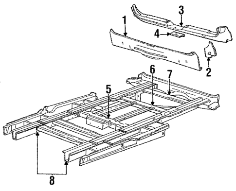 Rear Floor & Rails for 1988 Dodge Caravan #1
