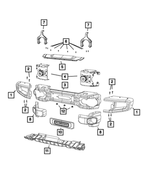 68197714AA - Frame, Bumper and Fascia: Bumper Bracket Kit for Jeep: Wrangler Image