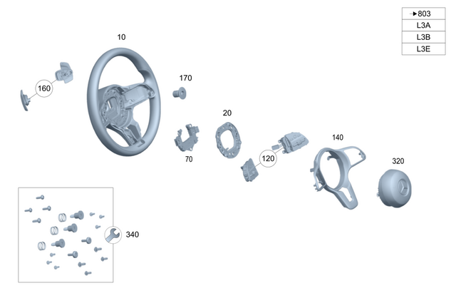994601609 - Steering: Steering Wheel for Mercedes-Benz: 180A, 220a, 300C, 300CD, A220, A35 AMG, AMG GT 43, AMG GT 53, AMG GT 55, AMG GT 63, AMG GT 63 Pro, AMG GT 63 S, AMG GT 63 S E Performance, C300, C43 AMG, C63 AMG S E Performance, CLA250, CLA35 AMG, CLA45 AMG, CLA45 AMG S, CLE300, CLE450, CLE53 AMG, CLS450, CLS53 AMG, E300, E350, E400, E43 AMG, E450, E53 AMG, E63 AMG S, EQE 350, EQE 350 SUV, EQE 350+, EQE 350+ SUV, EQE 500, EQE 500 SUV, EQE AMG, EQE AMG SUV, EQS 450, EQS 450+, EQS 580, EQS AMG, G500, G550, G580, G63 AMG, GLA250, GLA35 AMG, GLA45 AMG, GLB250, GLB35 AMG, GLC300, GLC350e, GLC43 AMG, GLC63 AMG S E Performance, GLE350, GLE450, GLE450e, GLE53 AMG, GLE580, GLE63 AMG S, S500, S63 AMG E Performance, SL43 AMG, SL55 AMG, SL63 AMG, SL63 AMG S E Performance Image image