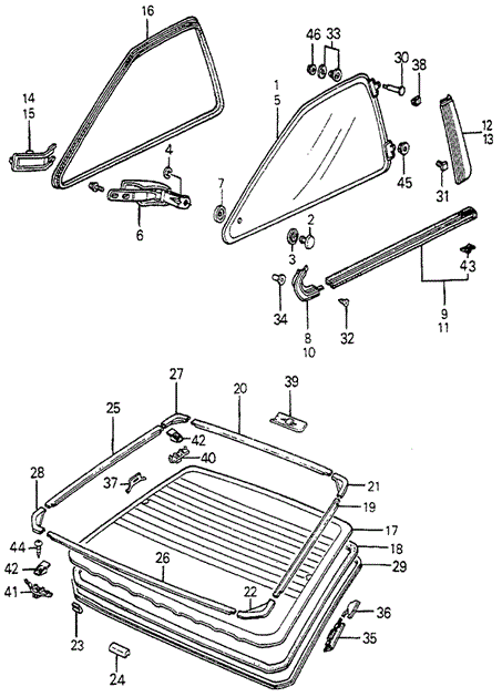 Quarter Window 3DR for 1984 Honda Accord #0