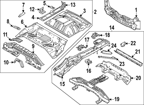 Rear Floor & Rails for 2023 Kia Niro #0