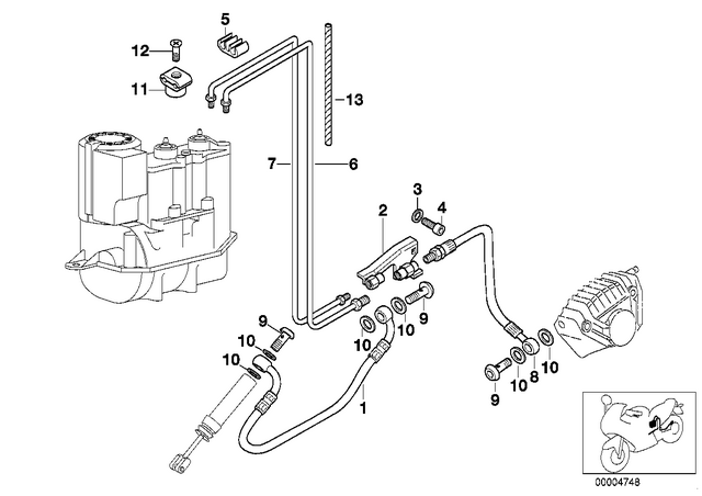 34322332449 - Brakes: Brake Hose -  for BMW-Motorrad Image