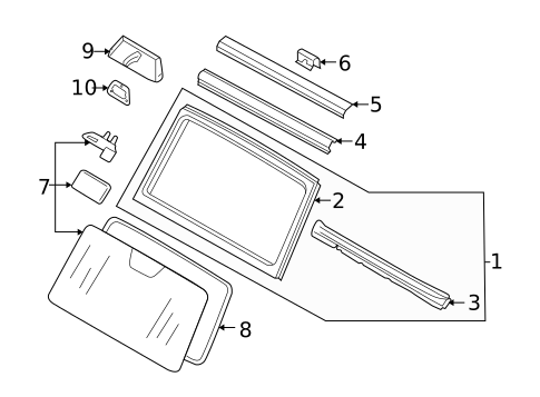 Glass - Windshield for 2010 Mercedes-Benz G55 AMG #0