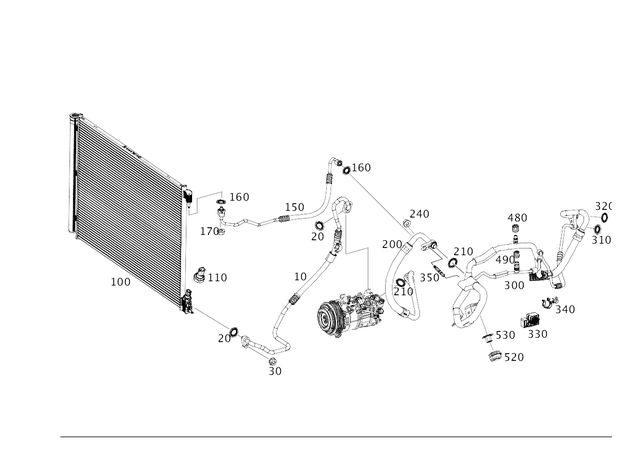 2138307602 - Heating and Ventilation: Refrigerant Line for Mercedes-Benz: AMG GT 43, AMG GT 53, AMG GT 63, AMG GT 63 S, CLS450, CLS53 AMG, E300, E350, E400, E43 AMG, E450, E53 AMG, E63 AMG S Image image