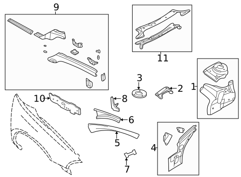 Structural Components & Rails for 1999 Chrysler 300M #0