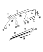 68227745AE - Exterior Ornamentation: Quarter Window Glass, Left, Front for Mopar Image