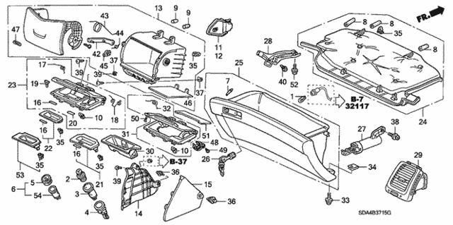 Instrument Panel Garnish (Passenger Side) for 2006 Honda Accord #0