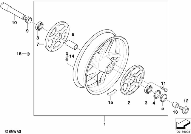 36317670020 - Wheels and Tires: Brake Disk Support, Left -  for BMW-Motorrad Image