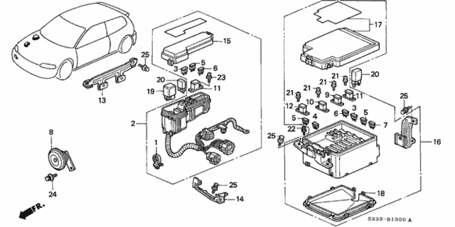Control Unit (Engine Room) for 1995 Honda Civic #0