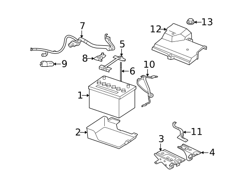 Battery & Related Components for 2009 Mitsubishi Lancer #0