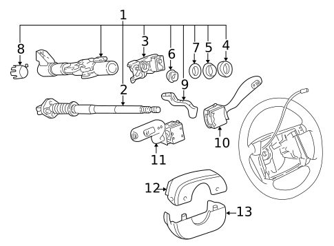 Steering Column Assembly for 2001 Saab 9-3 #0