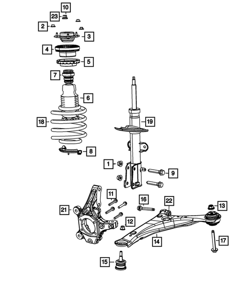 Front Suspension, Strut and Cradle for 2015 Ram C/V #0
