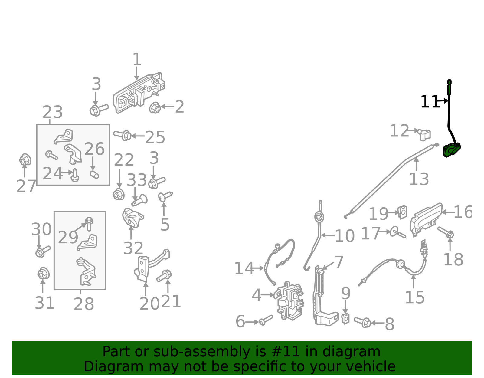 FL3Z-1626460-BB - Door Lock Operating Rod - 2015-2022 Ford