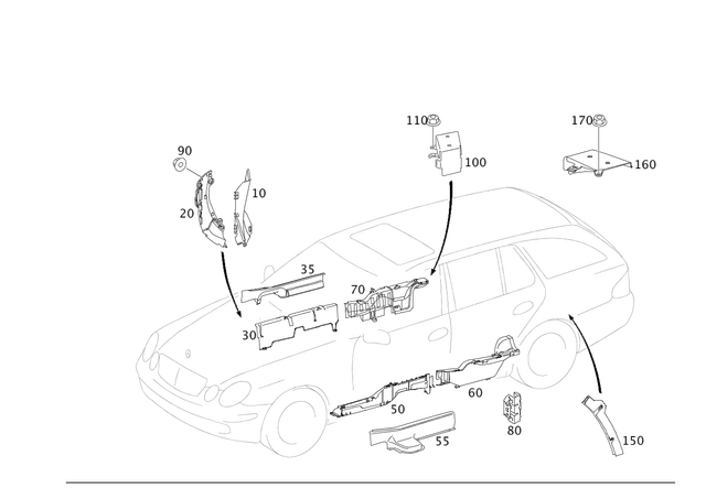 2118211089 - Electrical System: Duct for Mercedes-Benz Image image