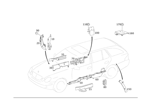 Cable Cover and Cable Ducts for 1994 Mercedes-Benz E320 #0