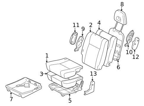 Rear Seat Components for 1996 Toyota RAV4 #0