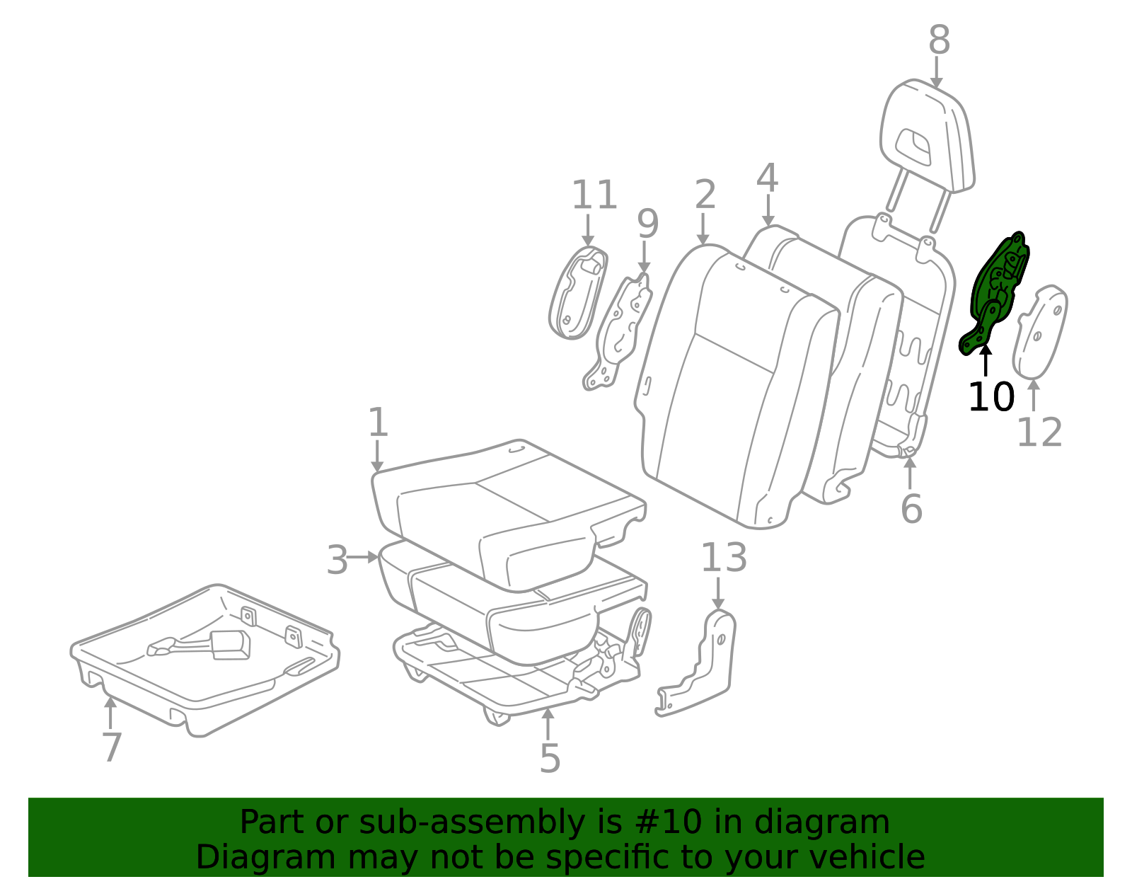 72740-42050 - Folding Seat Latch Release Handle 1996-2000 Toyota RAV4 ...