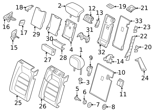 Rear Seat Components for 2020 Porsche Macan #0