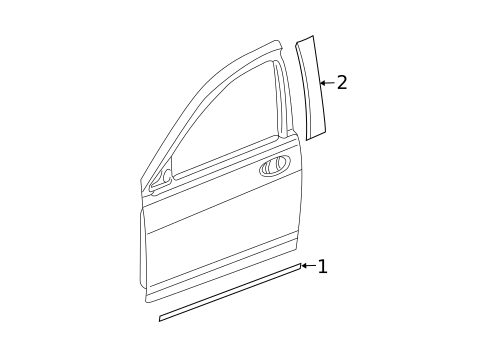 Exterior Trim - Front Door for 2008 Dodge Caliber #0