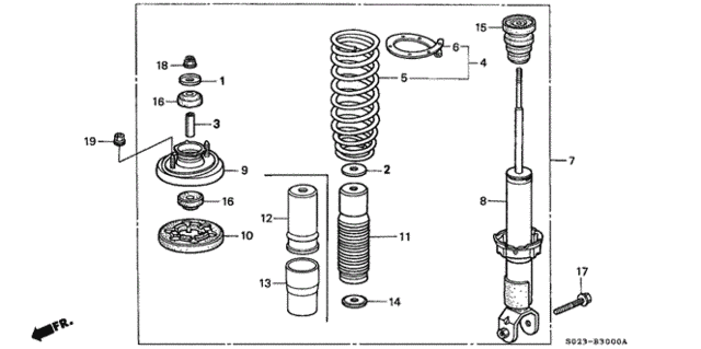 Rear Shock Absorber for 1997 Honda Civic #0