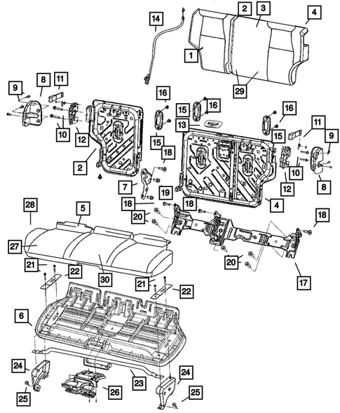 Rear Seats - Second Row for 2008 Jeep Grand Cherokee #3