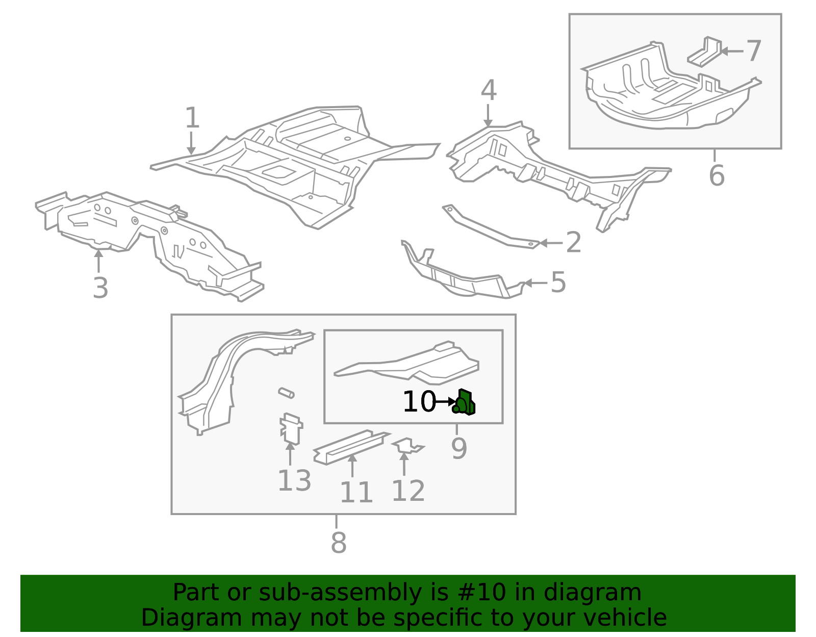 65669-TA0-A00ZZ - 2009-2014 Acura TL - Gusset, L Rear Panel | Acura ...
