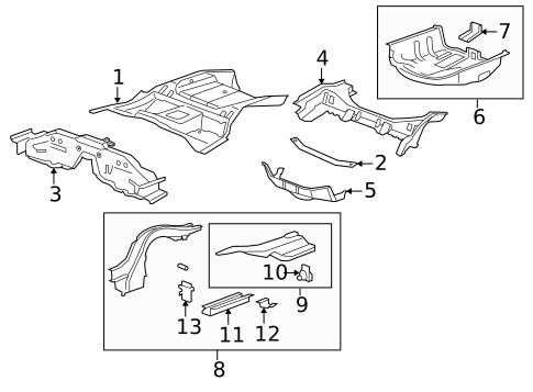 Rear Floor & Rails for 2012 Acura TL #0