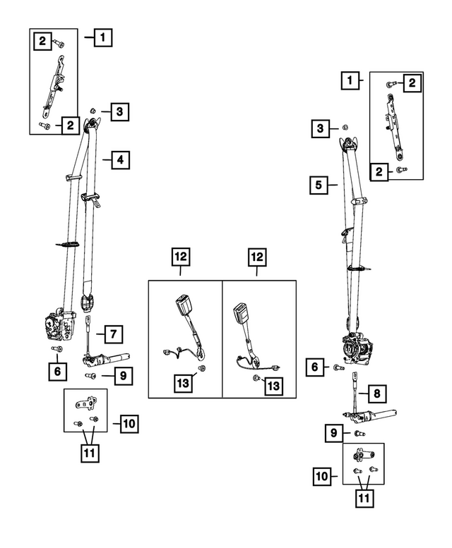 68342028AF - Restraints: Seat Belt Anchor for Mopar Image