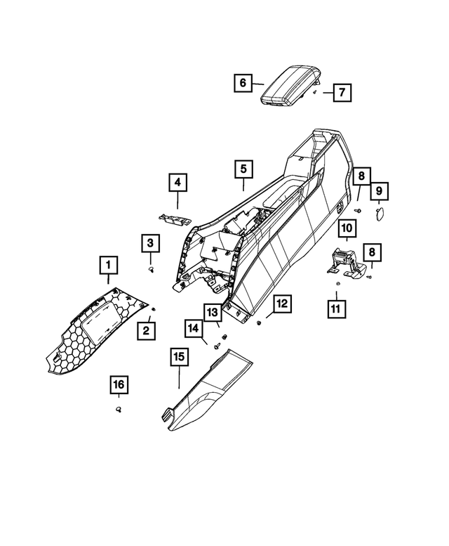 68482609AB - Interior Trim: Center Console Reinforcement for Mopar Image