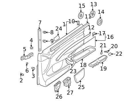 Interior Trim - Front Door for 2002 Volvo S80 #0